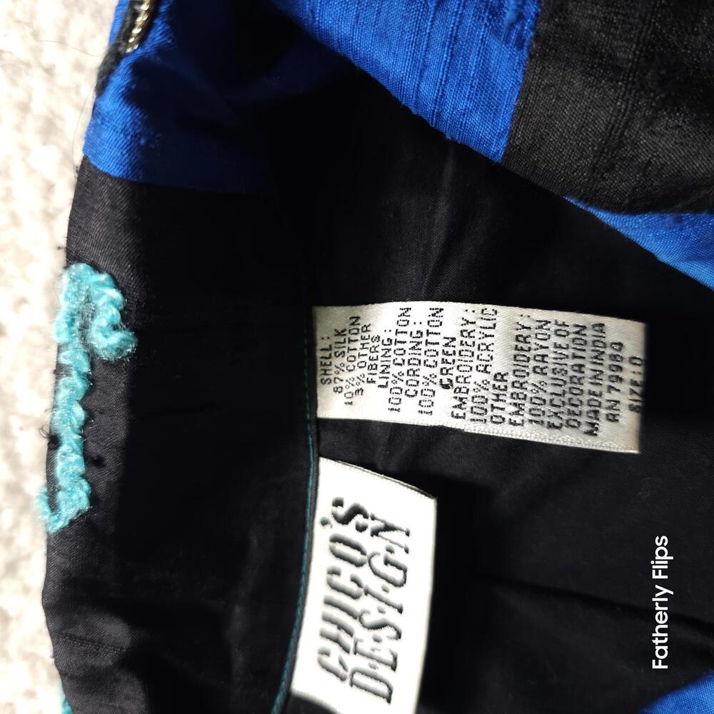 Chico's Design Jacket Size 1 M Patchwork Artsy Em… - image 3